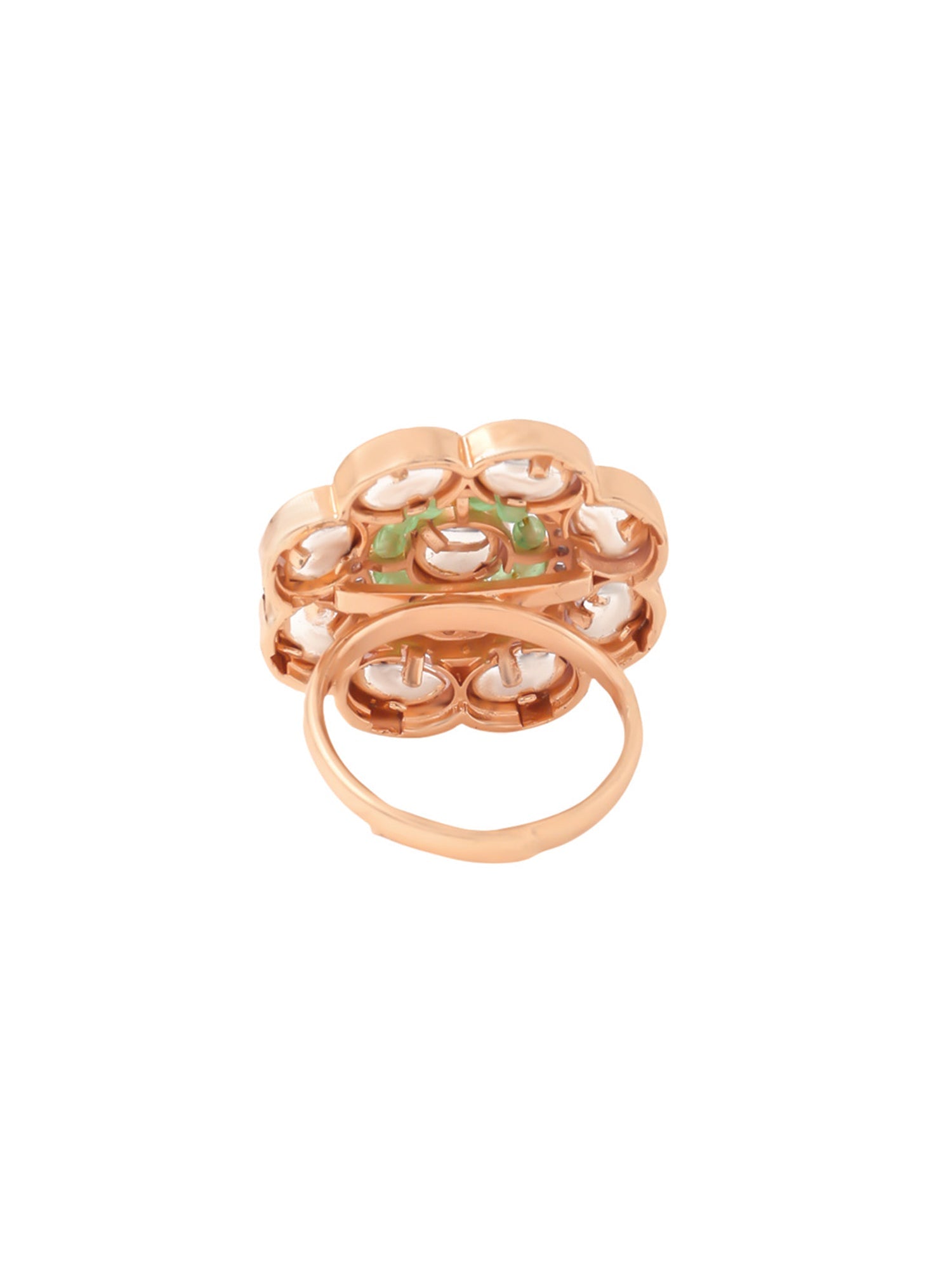 Adjustable Gold White Crystal Accent Ring