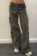 Washed Multi-Pocket Denim Pant