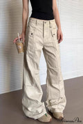 Washed Multi-Pocket Flared Pant