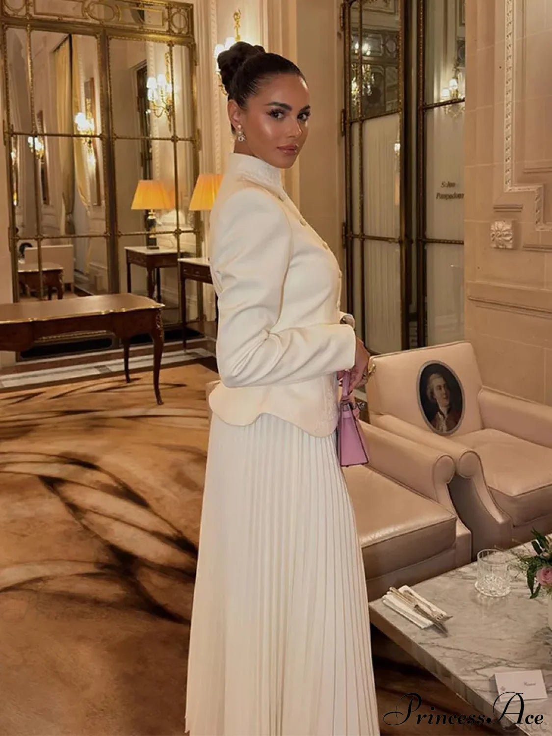 White Embroidered Coat