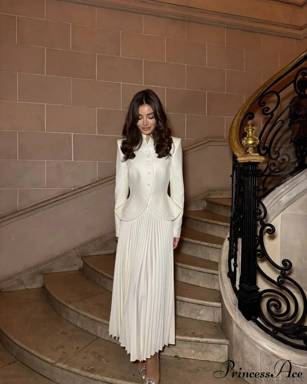 White Embroidered Coat