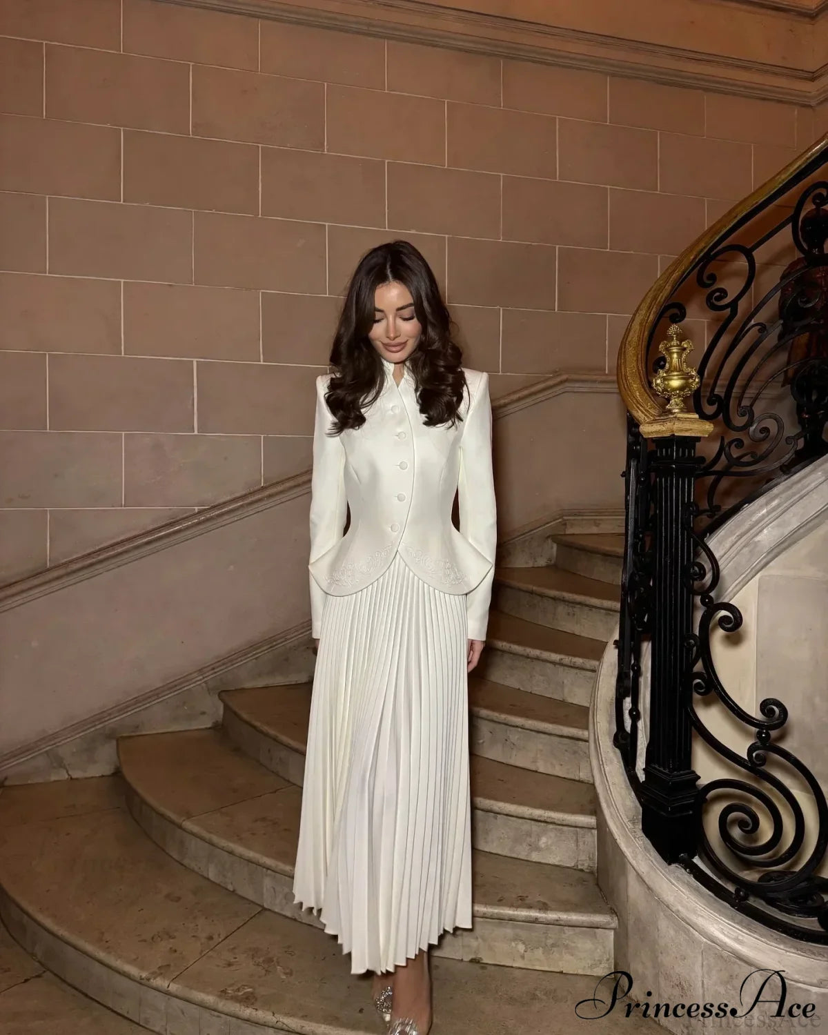 White Embroidered Coat