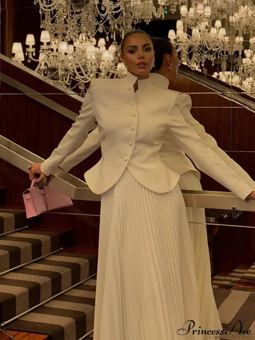 White Embroidered Coat