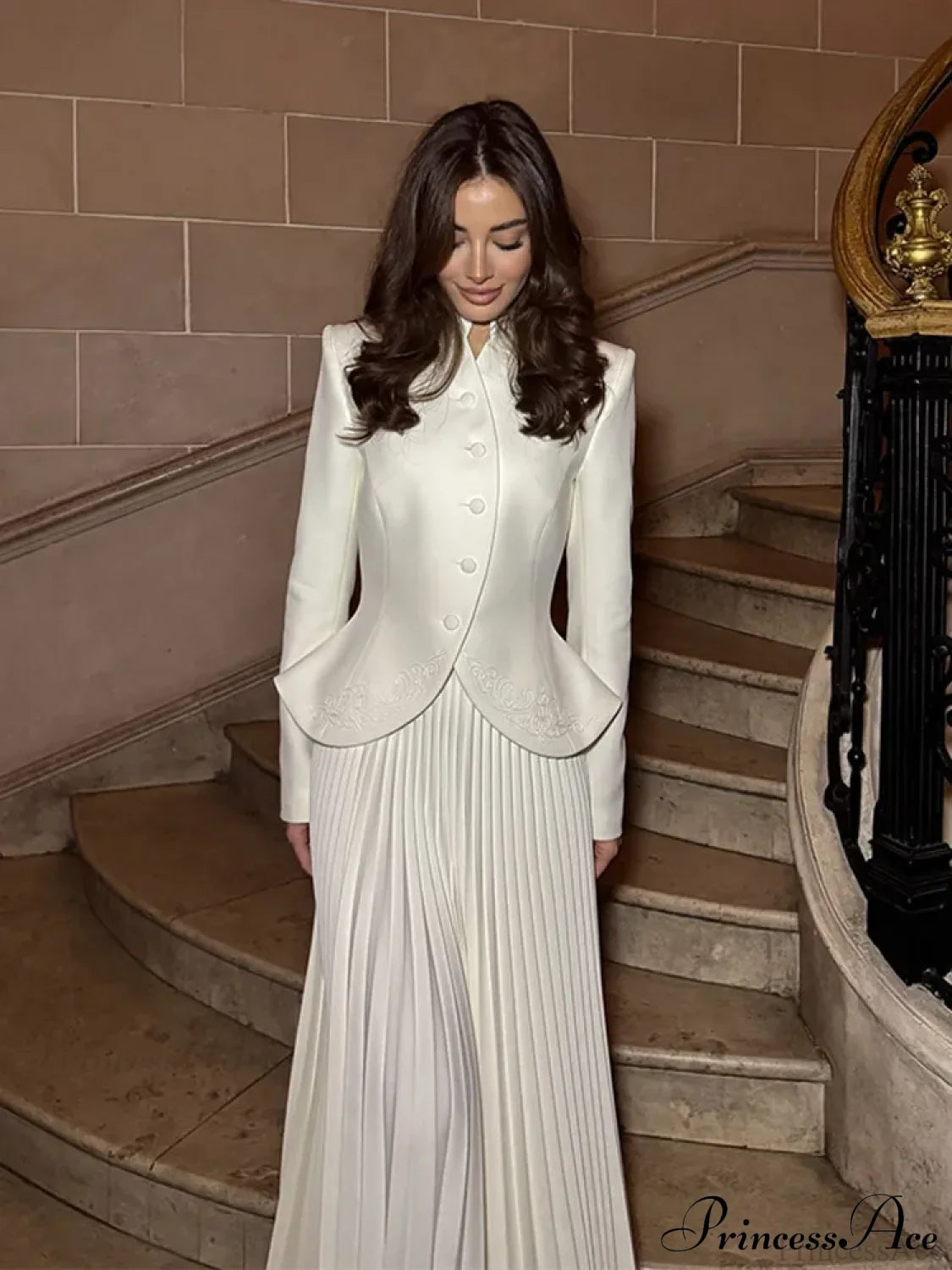 White Embroidered Coat