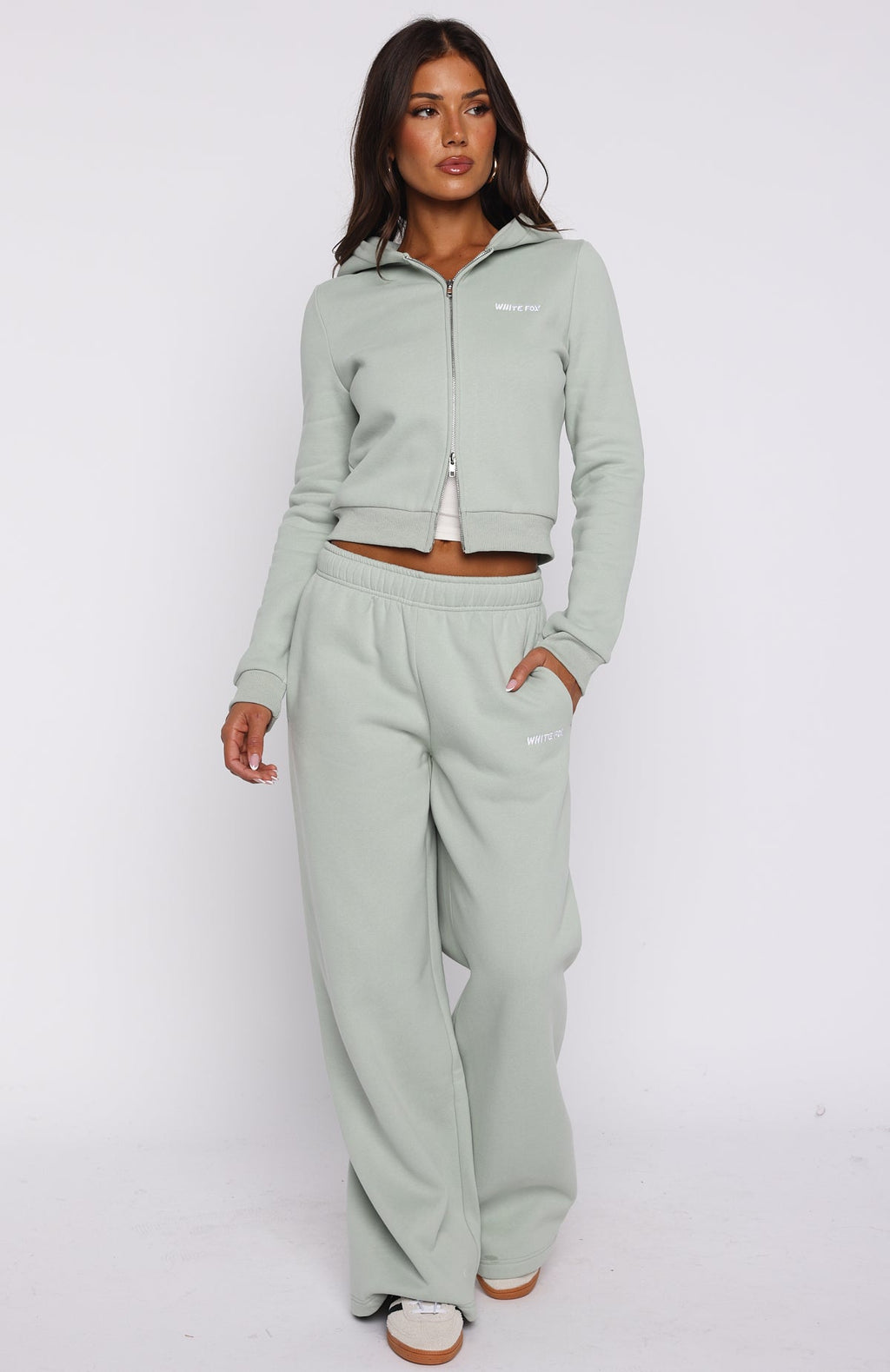 Comfy Cute Slim Zip Front Seafoam Hoodie