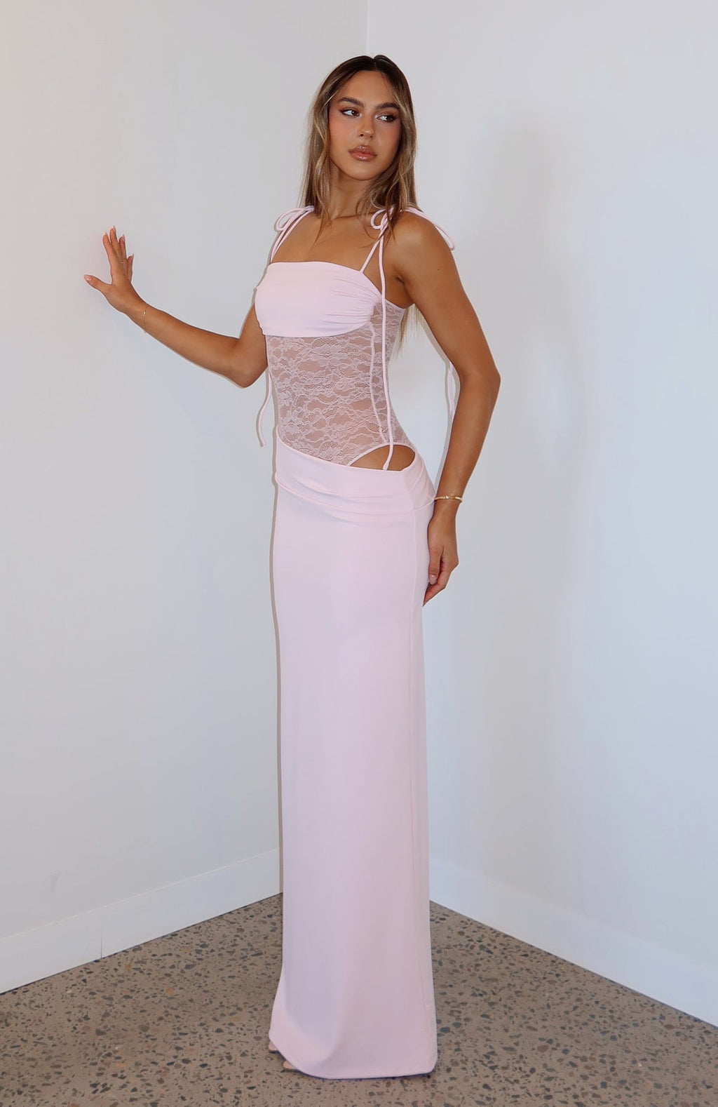 Baby Pink Compliment Me Chic Maxi Dress