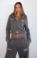 Down For Whatever Slim Charcoal Wash Hoodie