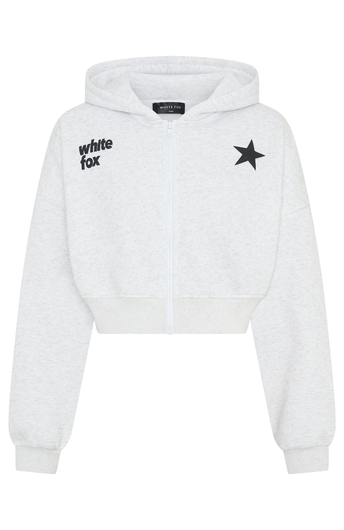 From Archives Charli Cropped Grey Marle Hoodie