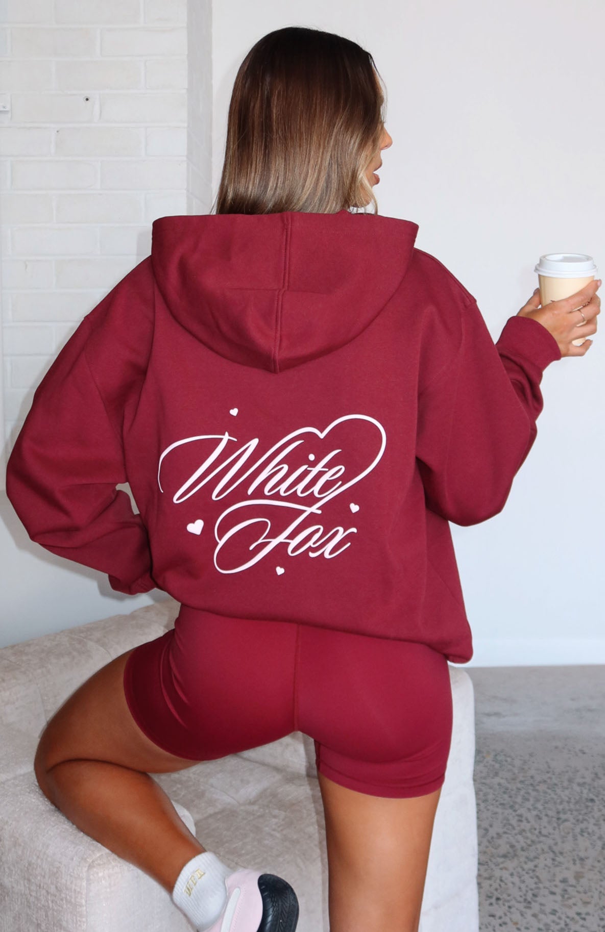 Love You Regardless Oversized Burgundy Hoodie
