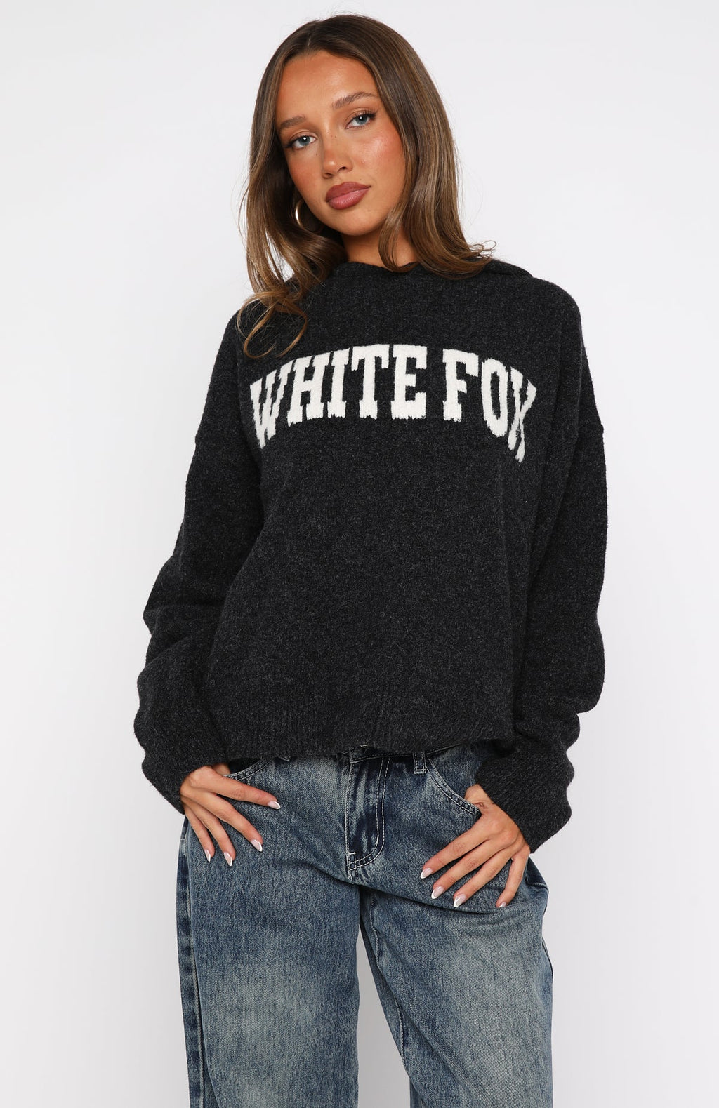 Off To Better Things Oversized Charcoal Hoodie