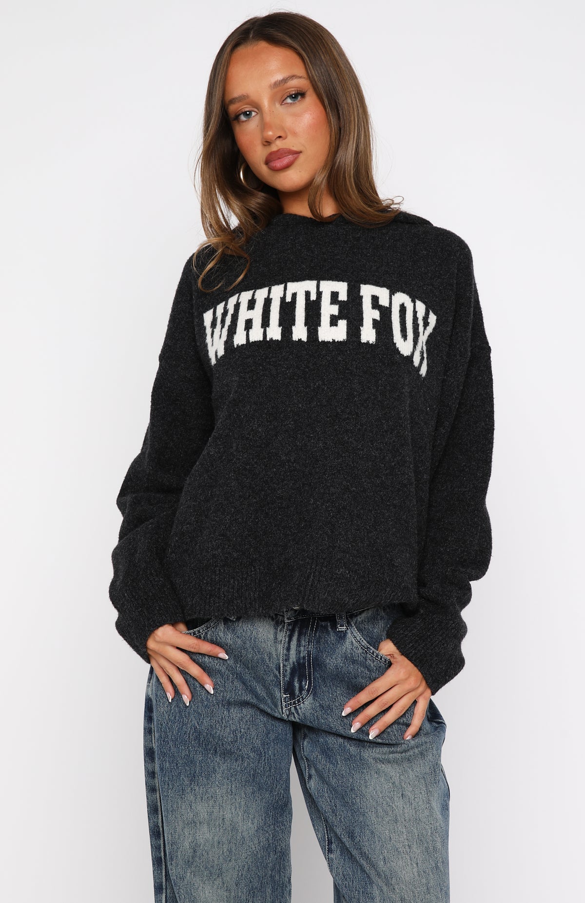 Off To Better Things Oversized Charcoal Hoodie