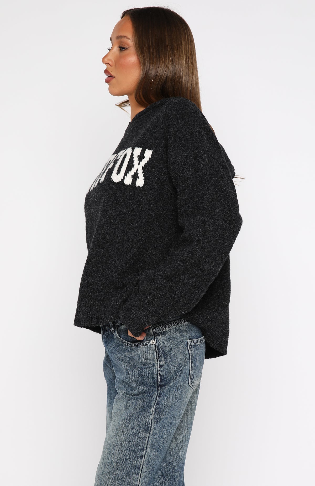 Off To Better Things Oversized Charcoal Hoodie