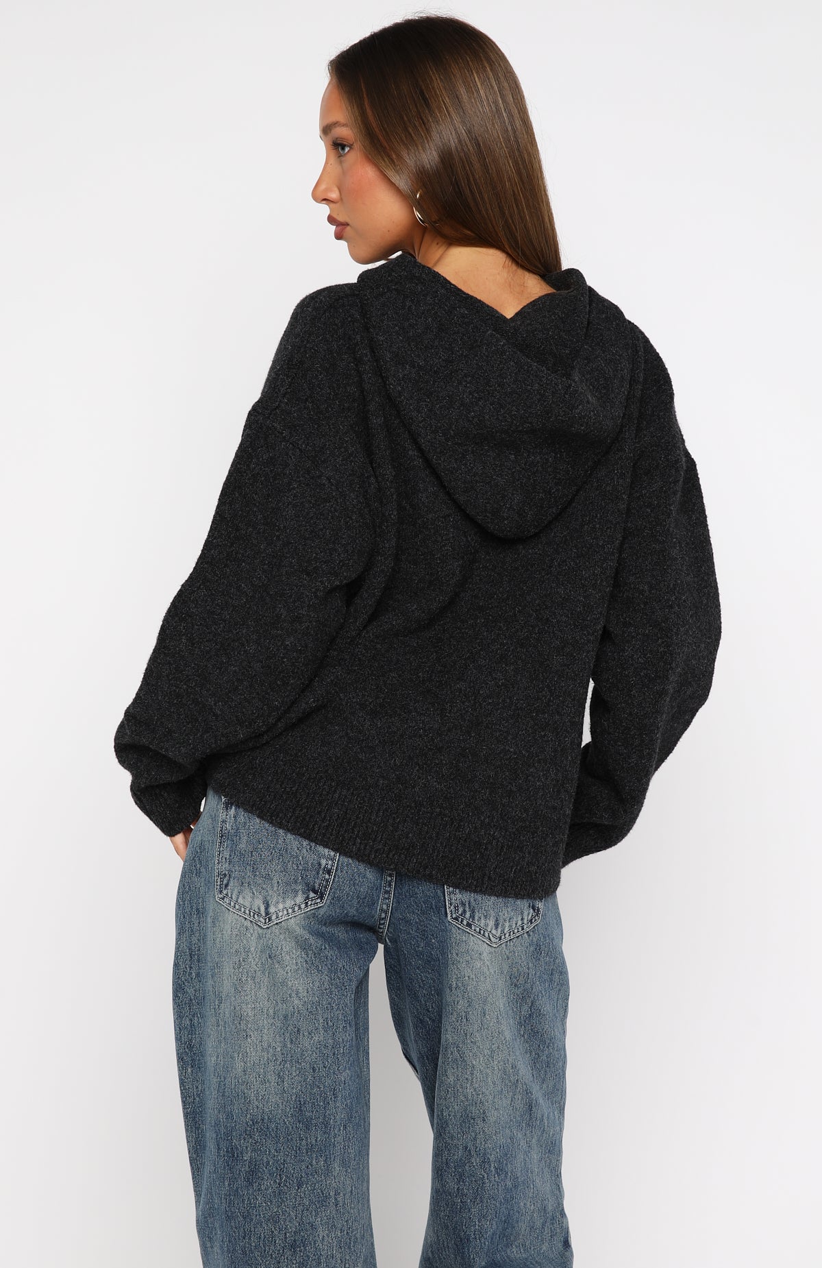 Off To Better Things Oversized Charcoal Hoodie