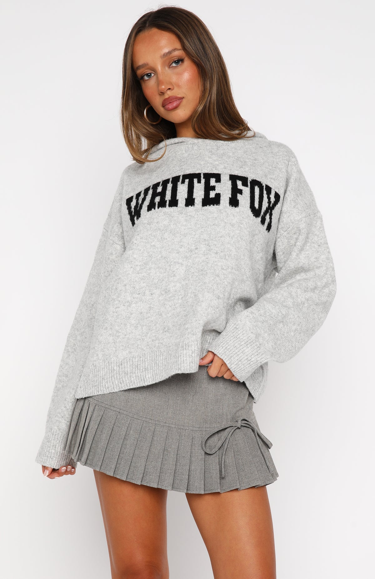 Off To Better Things Oversized Light Grey Hoodie