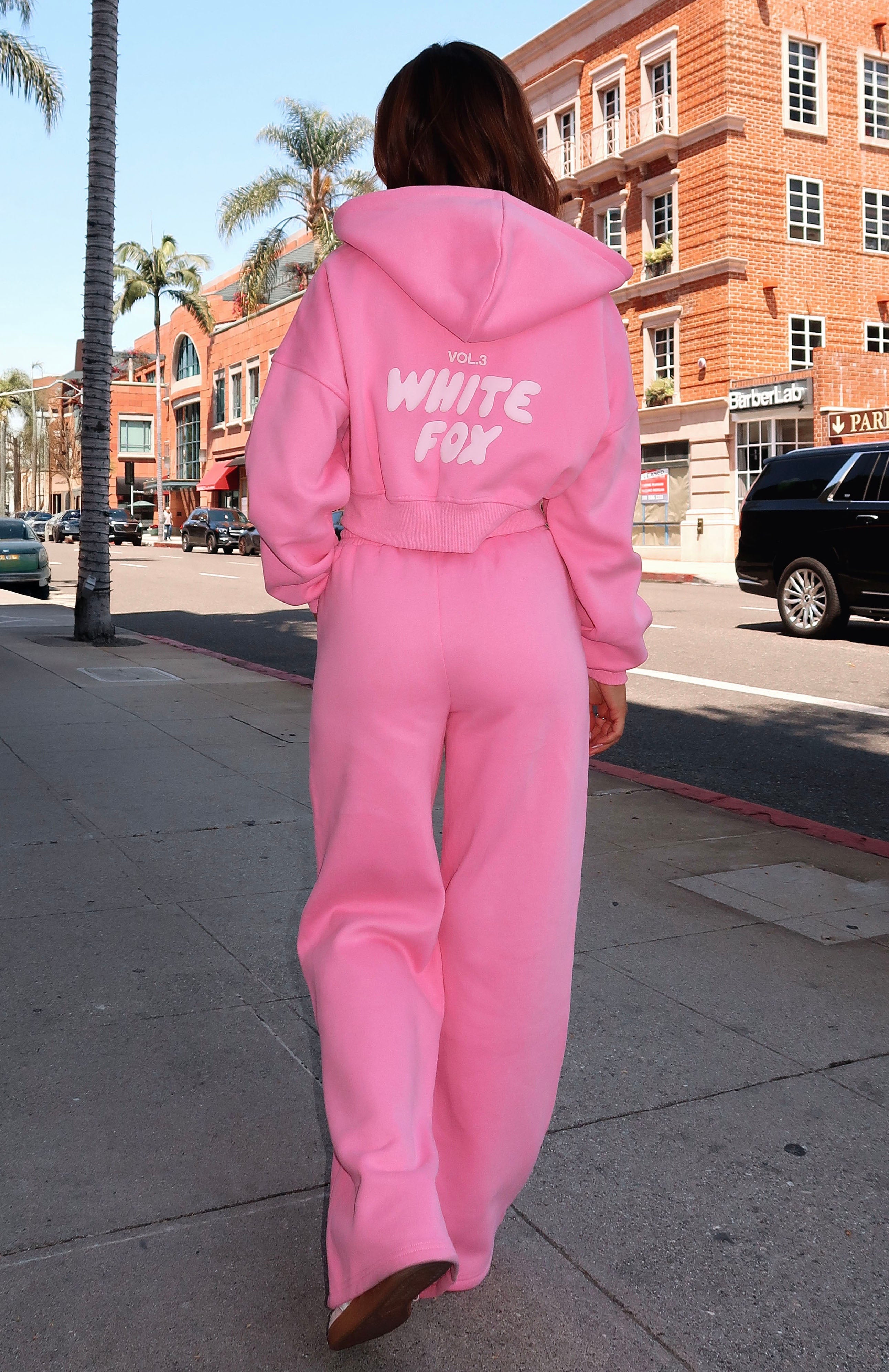 Offstage Cropped Zip Bubblegum Hoodie