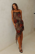 Rose Strap Elegant Midi Dress