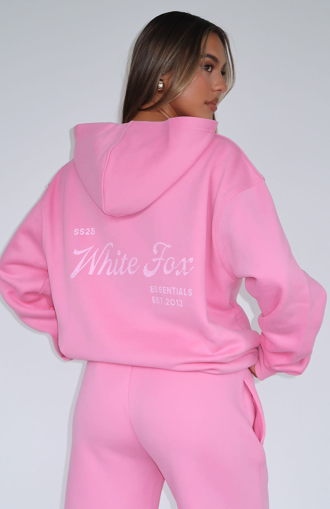 Good Life Back Graphic Oversized Pink Hoodie