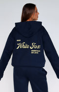 Good Life Back Graphic Oversized Navy Hoodie
