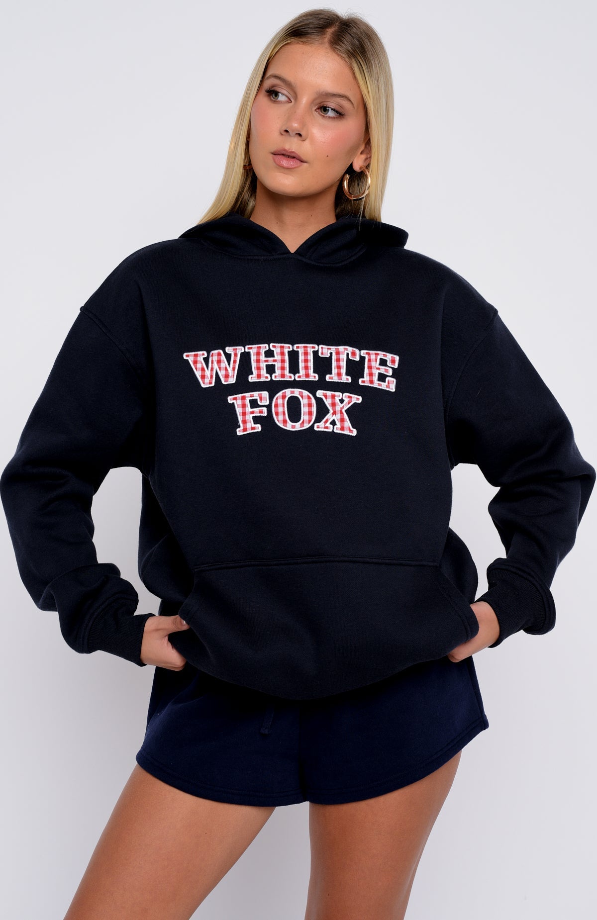 Took The Fall Oversized Navy Hoodie