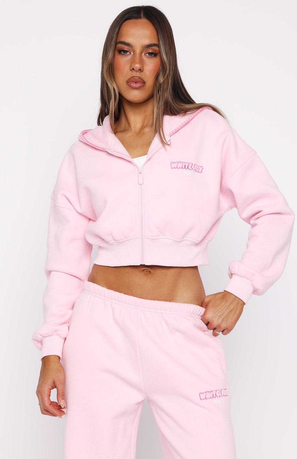 Vol. 1 Cropped Zip Posy Hoodie