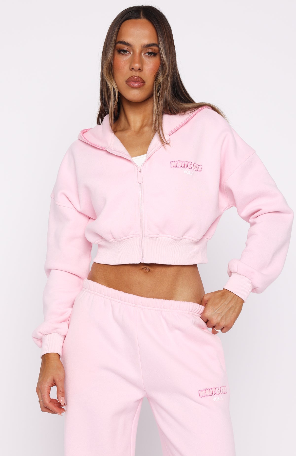 Vol. 1 Cropped Zip Posy Hoodie