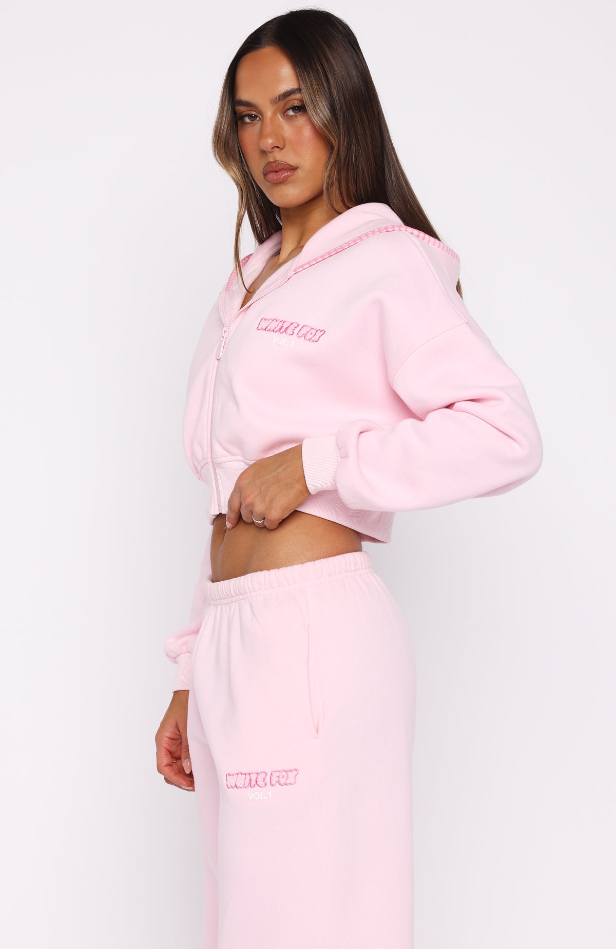 Vol. 1 Cropped Zip Posy Hoodie