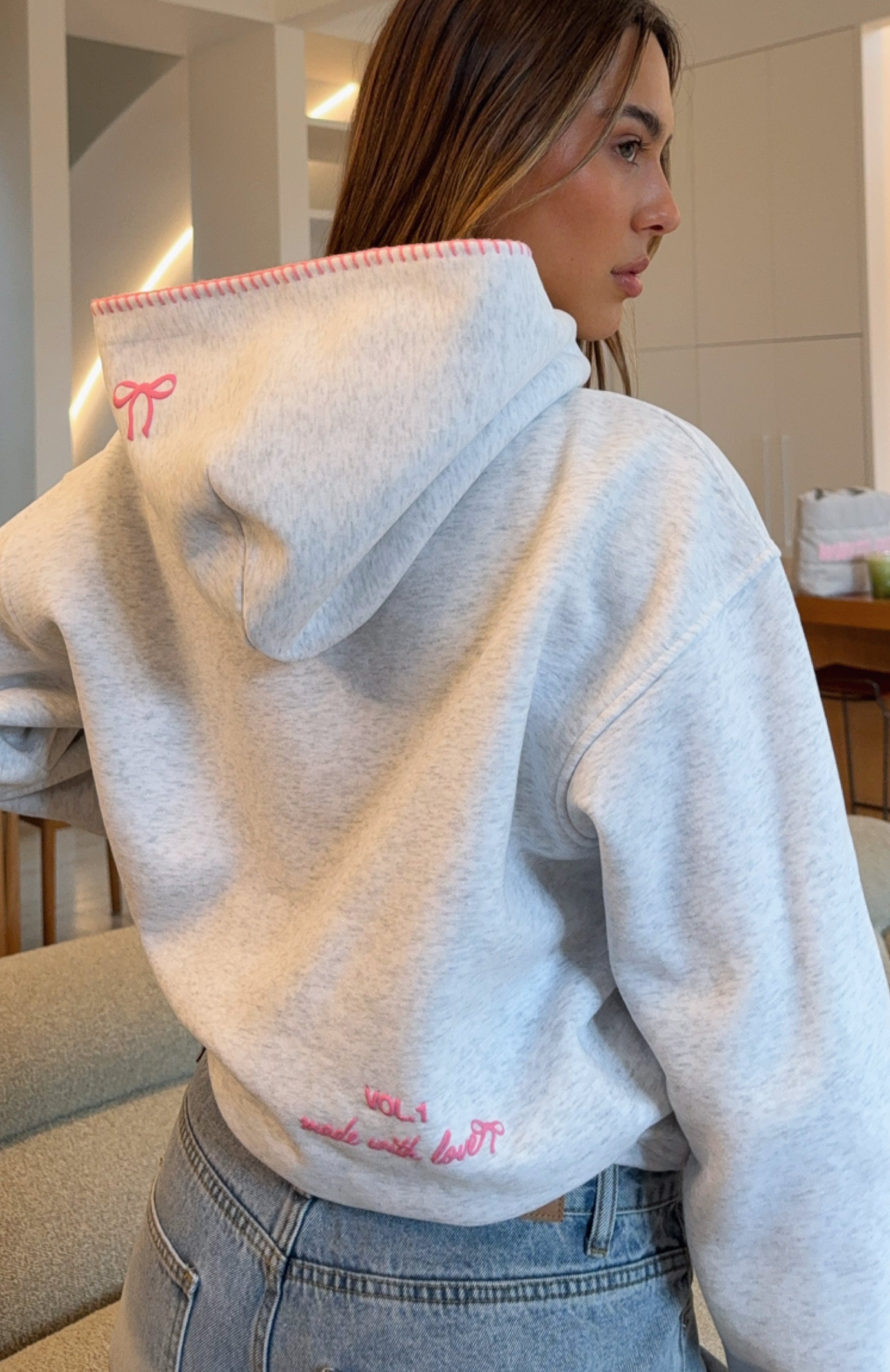 Vol. 1 Front Graphic Grey Marle Hoodie