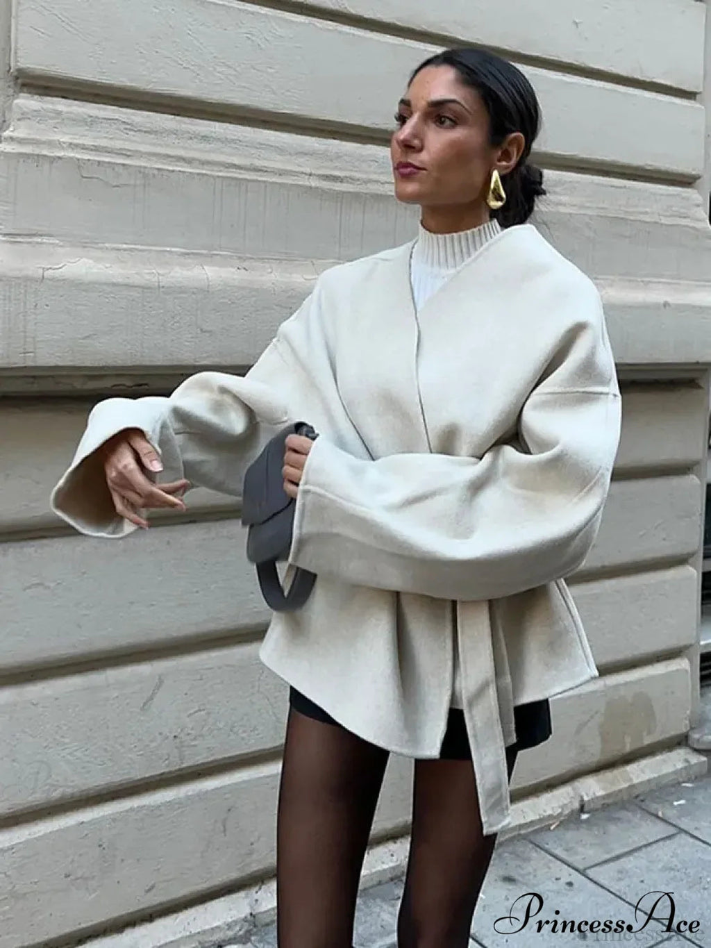 White Wool Mini Coat