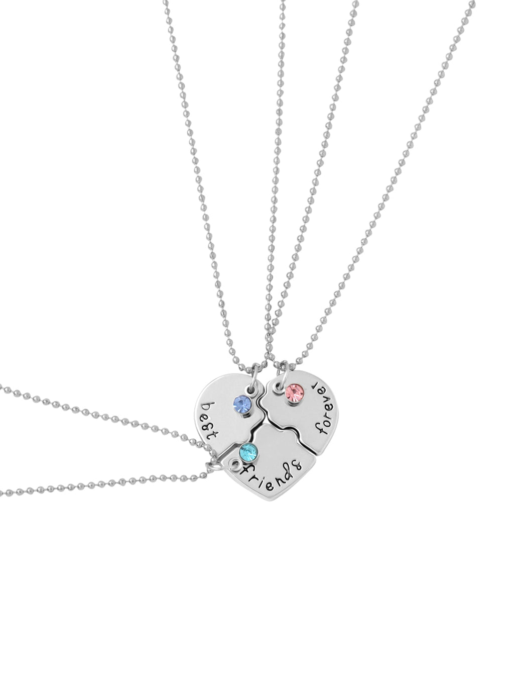 Heart Best Friend Silver Pendant Necklace