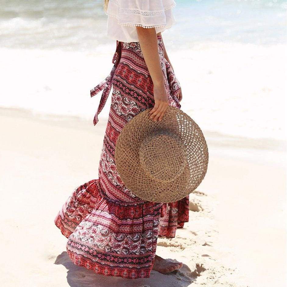 Boho Tribal Floral Long Summer Beach Maxi Dress
