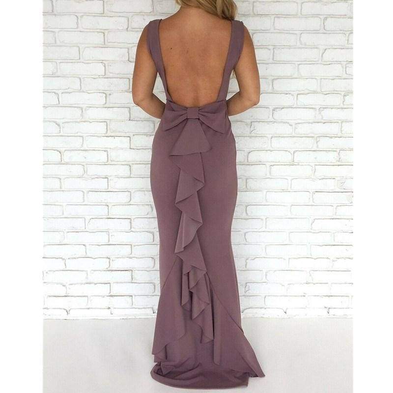 Formal Sleeveless Backless Party Maxi Dress