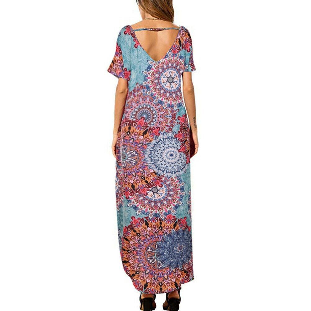 Floral Boho Split Loose Summer Maxi Dress