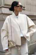 Woolen V-Neck Loose Short Coat