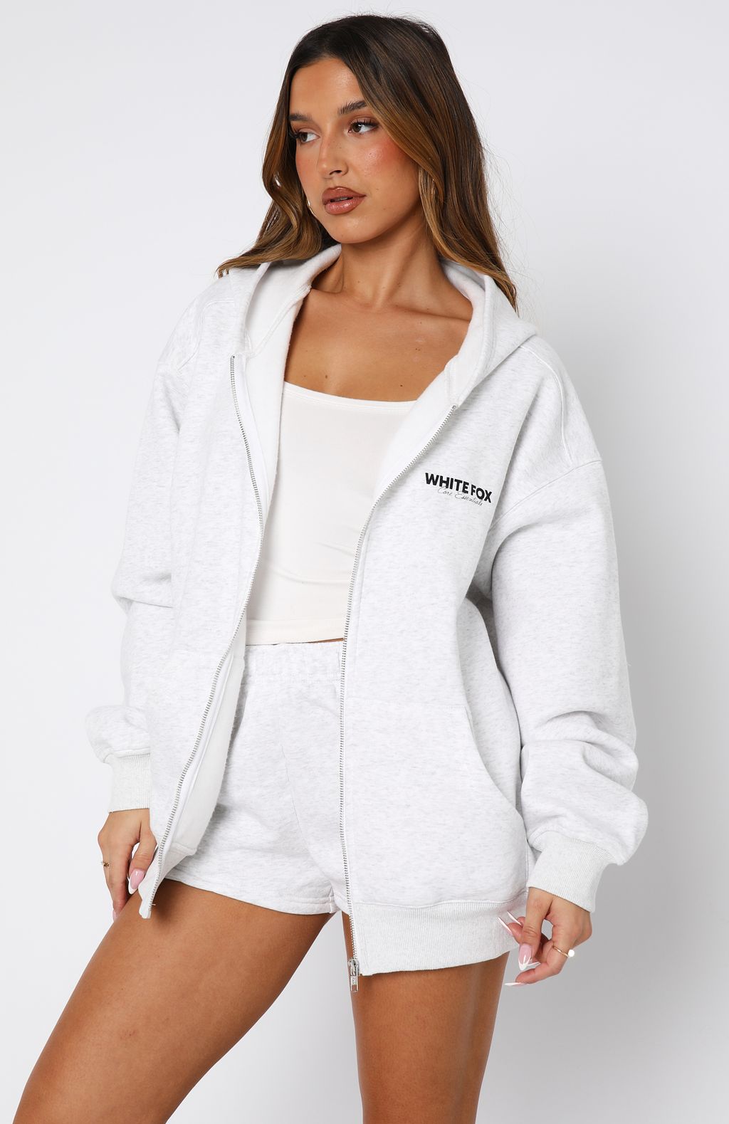 Core Essentials Zip Grey Marle Hoodie