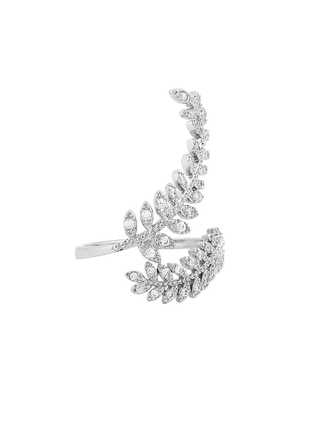 Silver Leaf Shaped Adjustable Ring