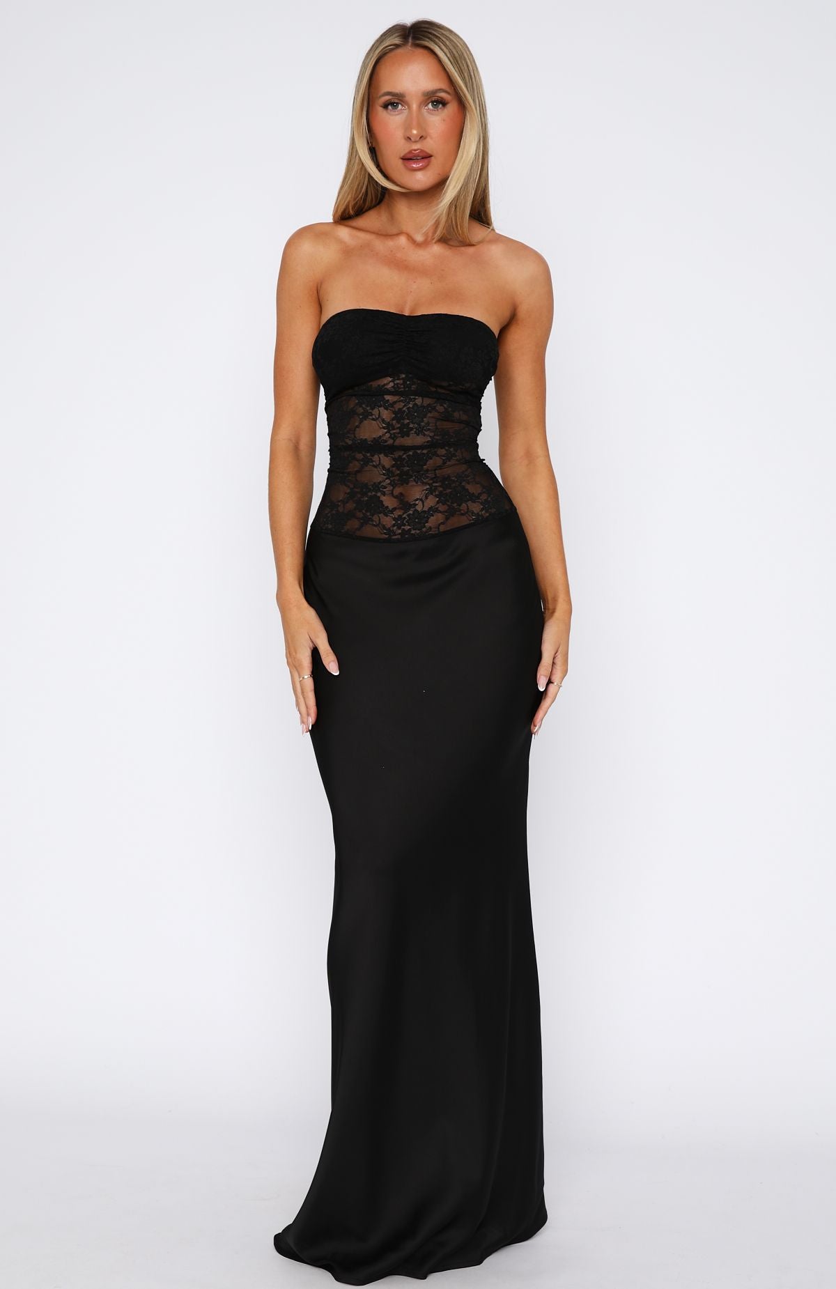Strapless Black Elegant Maxi Dress