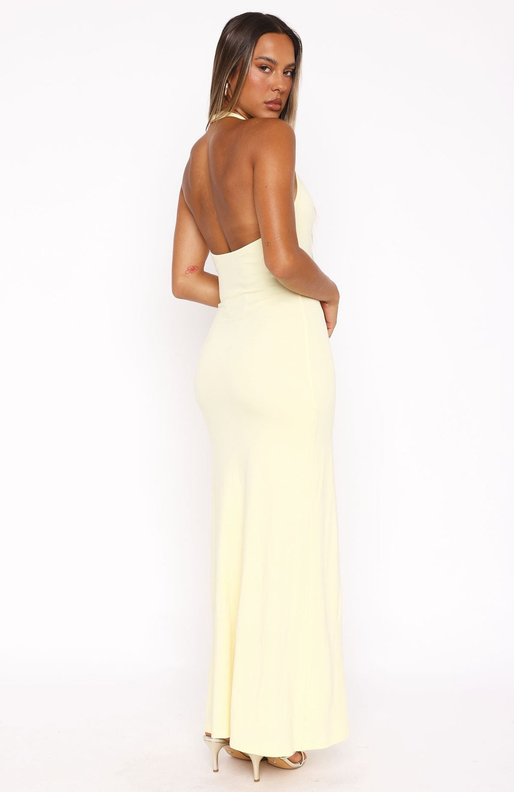 Halter Lemon Took A Chance Maxi Dress