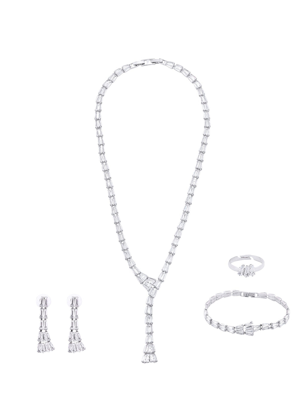Silver Stone Diamond Set Necklace