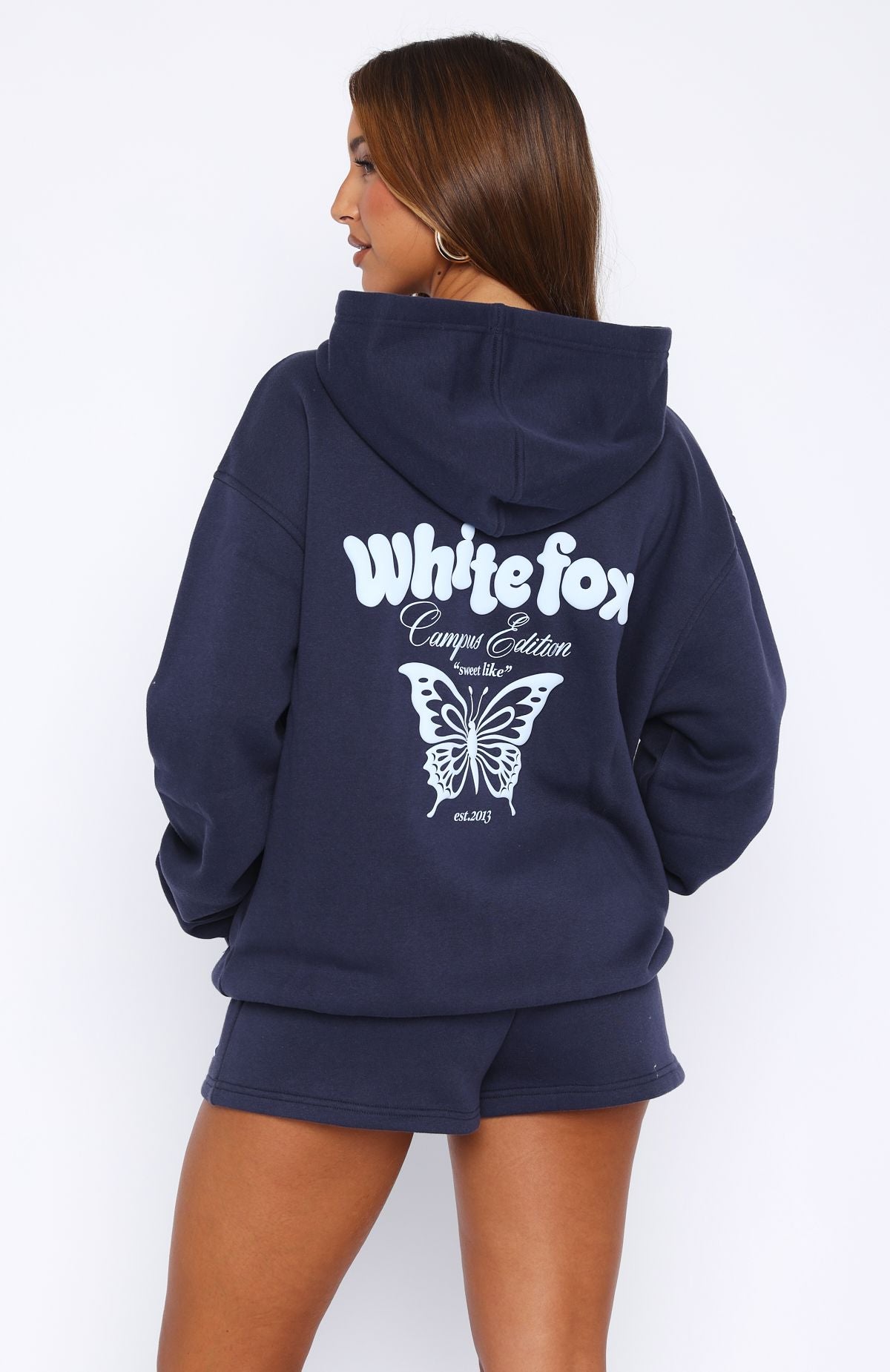 High Above Oversized Navy Hoodie