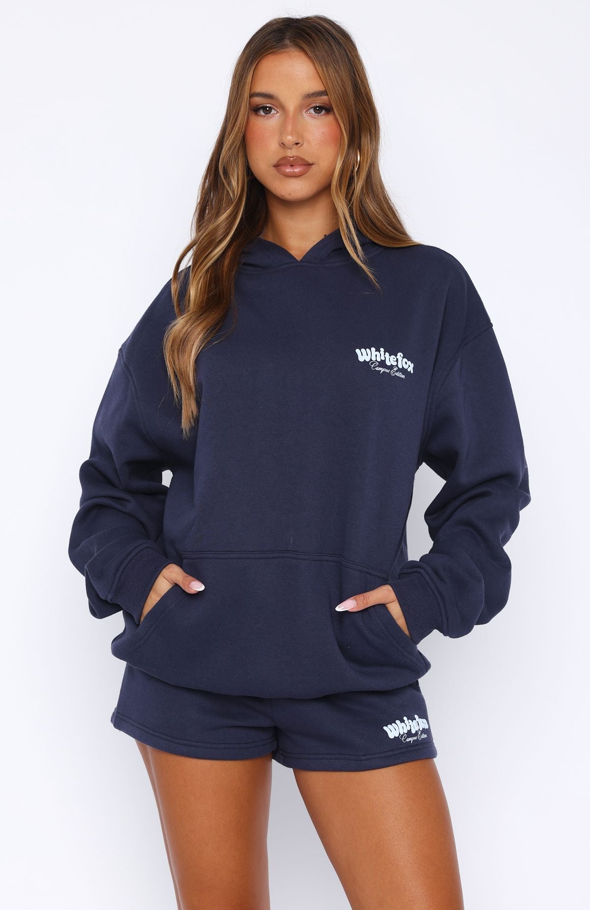 High Above Oversized Navy Hoodie