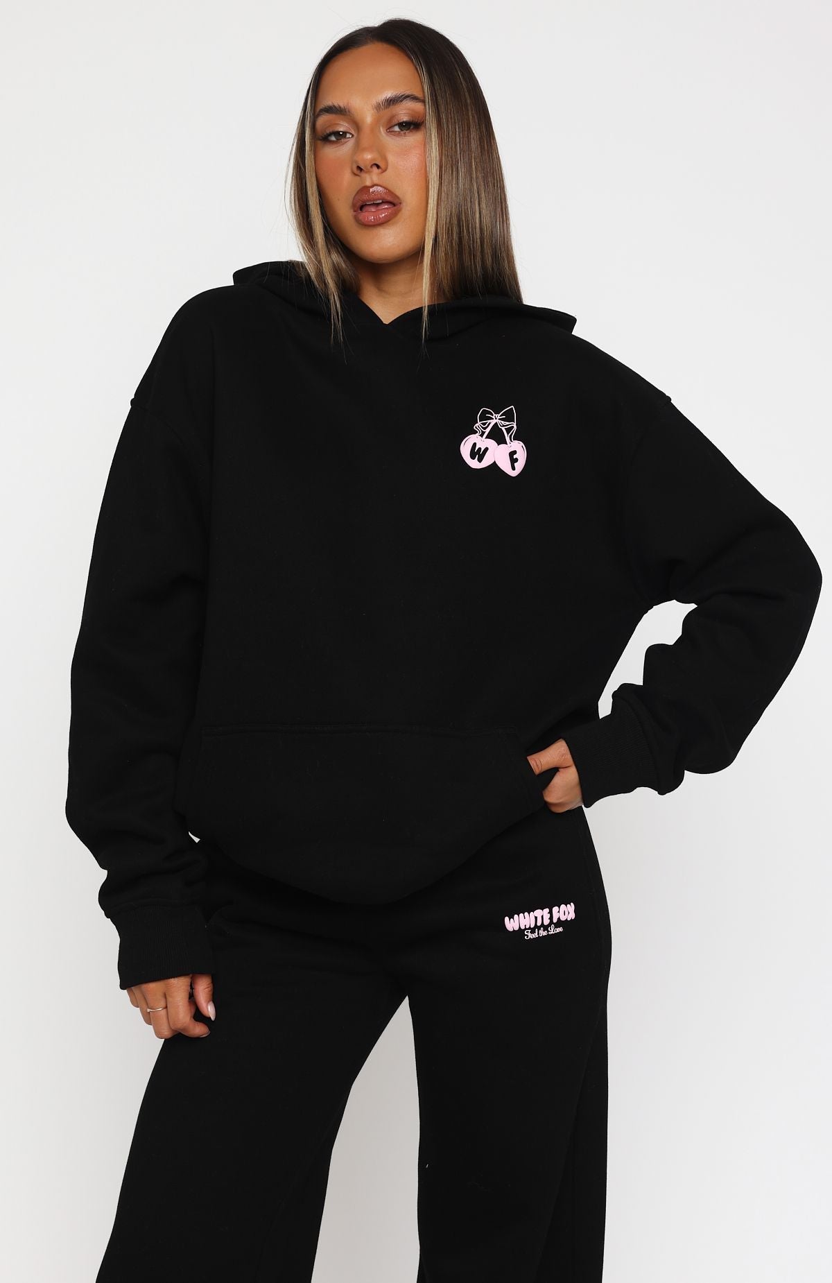 Feel Love Oversized Black Hoodie
