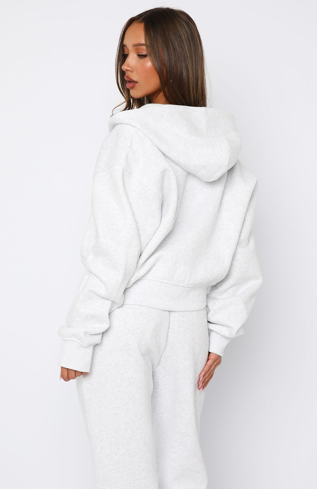 Can’t Miss Boxy Grey Marle Rose Gold Hoodie